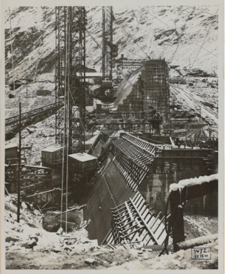 Vermuntwerk_Winterliche Baustelle Vermuntstaumauer, 1930